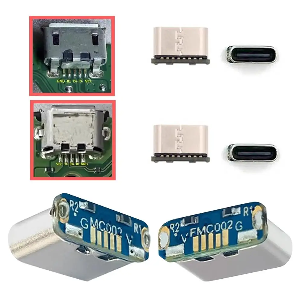 Płytka adaptera USB na Type-C obsługuje ładowanie Type-C i transfer danych USB 2.0, zamiennik złącza Micro-USB do samodzielnych napraw.