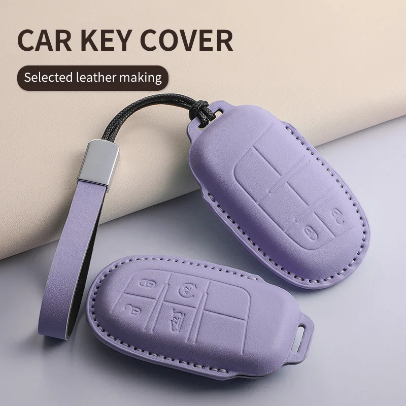 For Jeep Chrysler 300 200 Cherokee Wrangler Compass Renegade Fiat 500X Car Shell Keychain Anti-Scratch Cover Garnish Accessories view 2