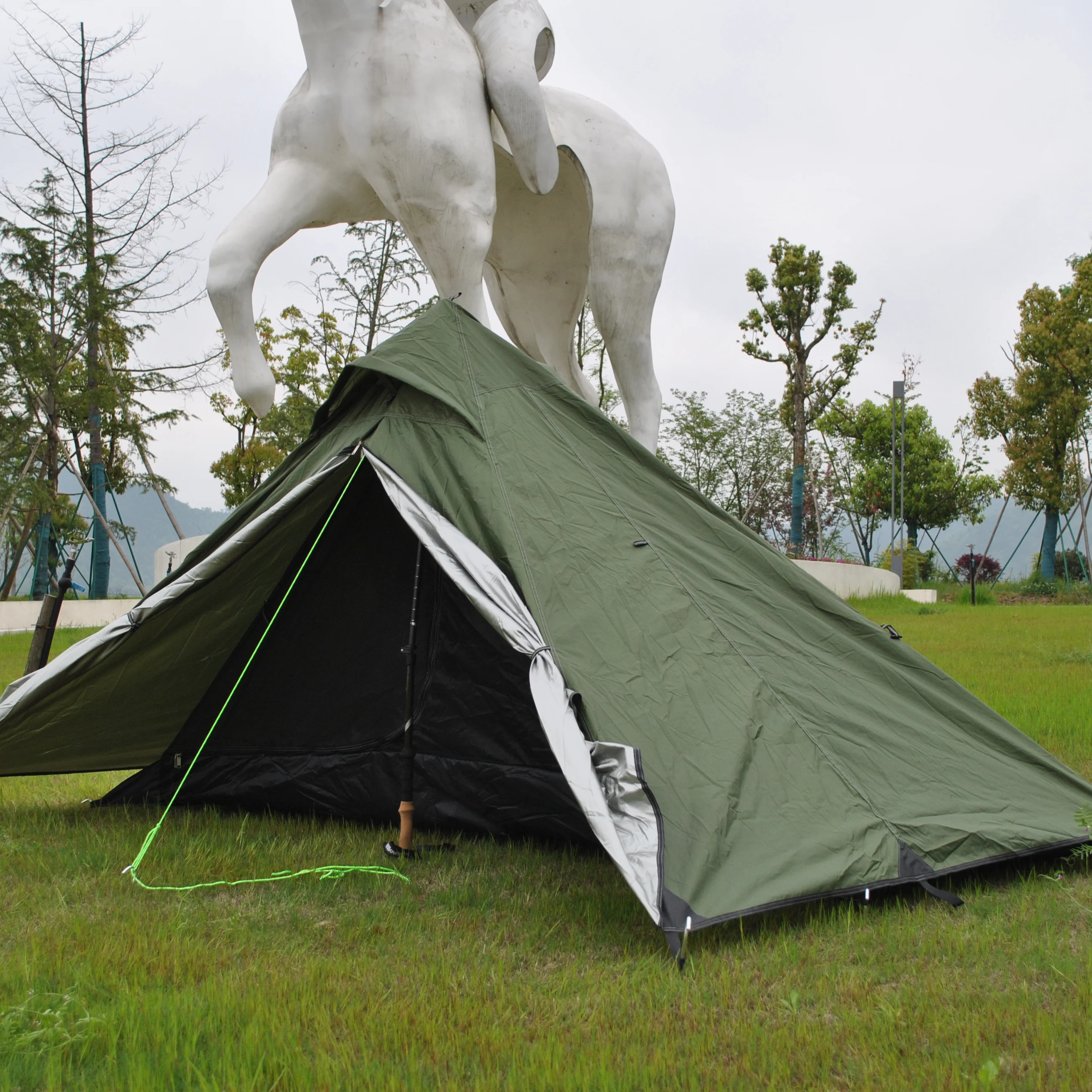 

Waterproof CZX-250 Ultralight Pyramid Tent 1 Person Backpacking Teepee Waterproof Camping tent(exclude alpenstock),BC tent