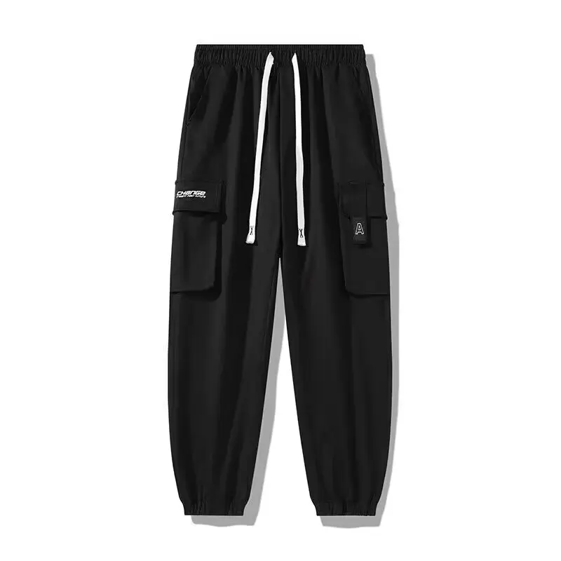 

Summer Men's Black Joggers Korean High Street Sports Trousers Cotton 9-Minute Sweatpants Fashionable Men's Clothing 2025 New