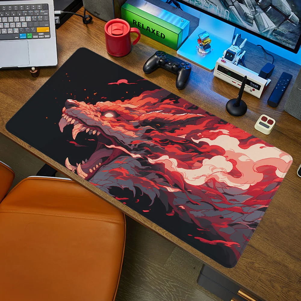 Dragon Attack Mousepad Gamer 900x400 Gaming Keyboard Pad Xxl Mouse Mat Extended Pad Computer Desk Mat Office Accessories Pads