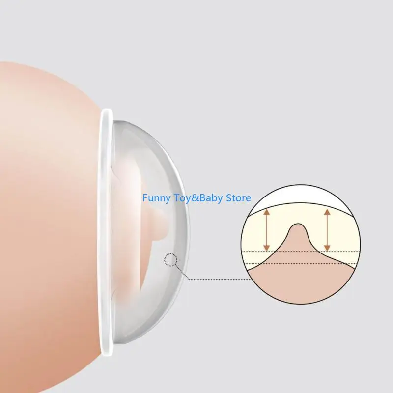 قطعتان من أكواب الرضاعة المصنوعة من السيليكون لتوفير حليب الأم، جامع الحليب الفائض القابل للارتداء C90B #5