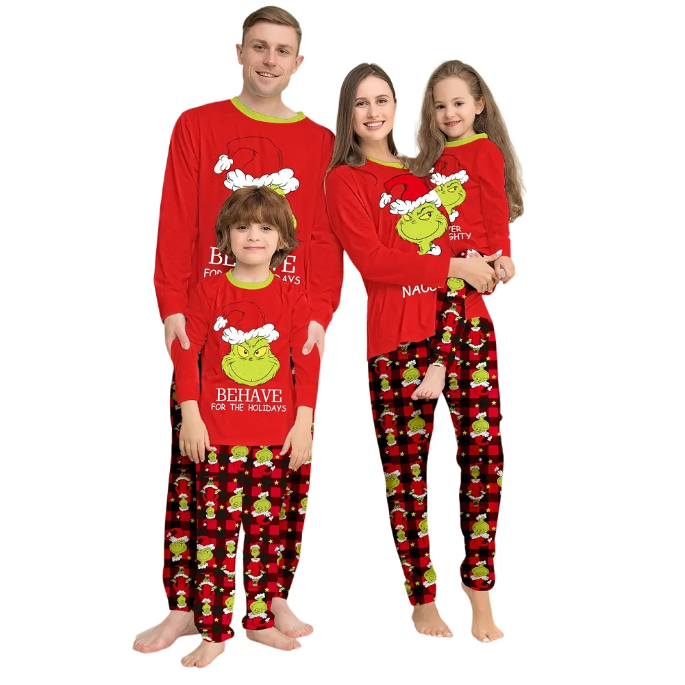 Xmas Family Matching Pajamas Set Cartoon Adult Kid Baby Family Matching Outfits 2025 Christmas Family Pj\'s