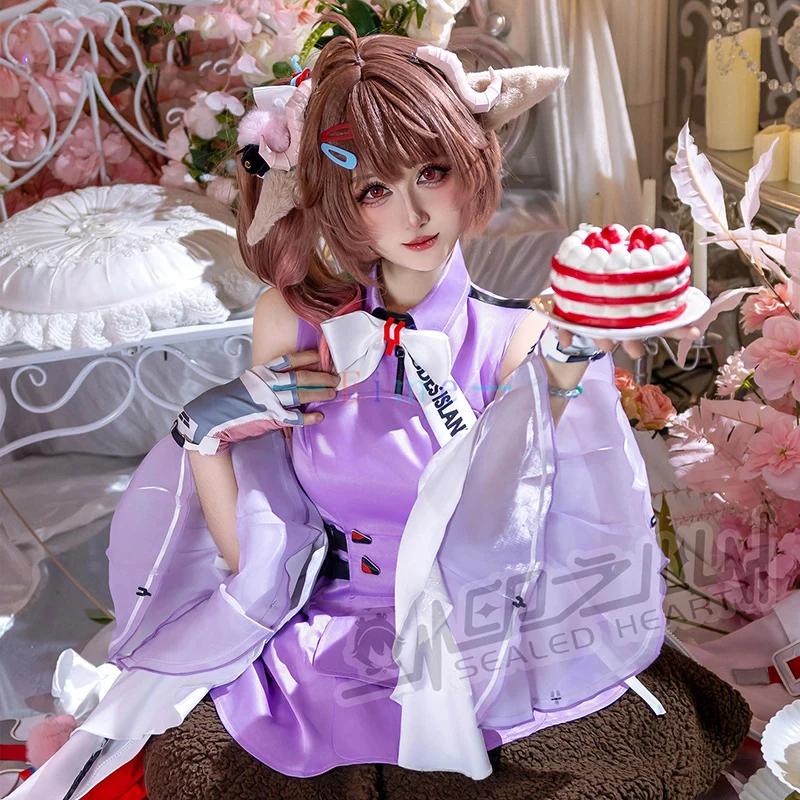 Game Arknights Ardelia Cosplay Costume Women Cute Maid Dress Halloween Carnival Uniforms Party Suits Custom Made view 3