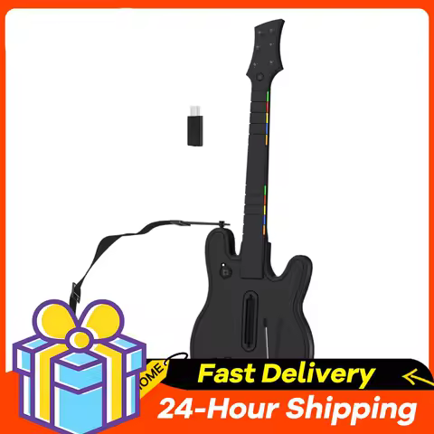 Wireless Guitar Controller 2.4G Guitar Handle with Strap &amp; Wireless Dongle Console Gamepad for PS4 PS3 PC Guitar Hero Clone Hero