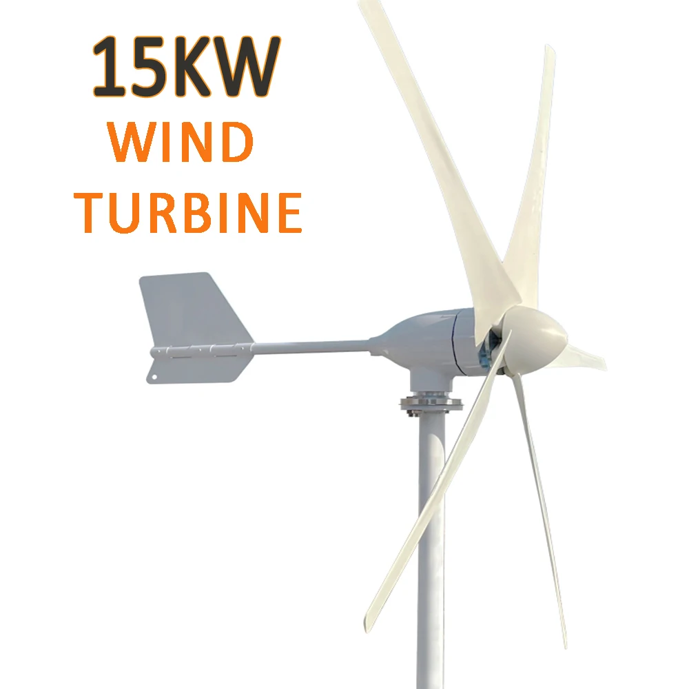 China Factory 15000W Wind Turbine Generator For Home Farm 15KW 12V 24V 48V Free Energy Wind Generators Small Horizontal Windmill