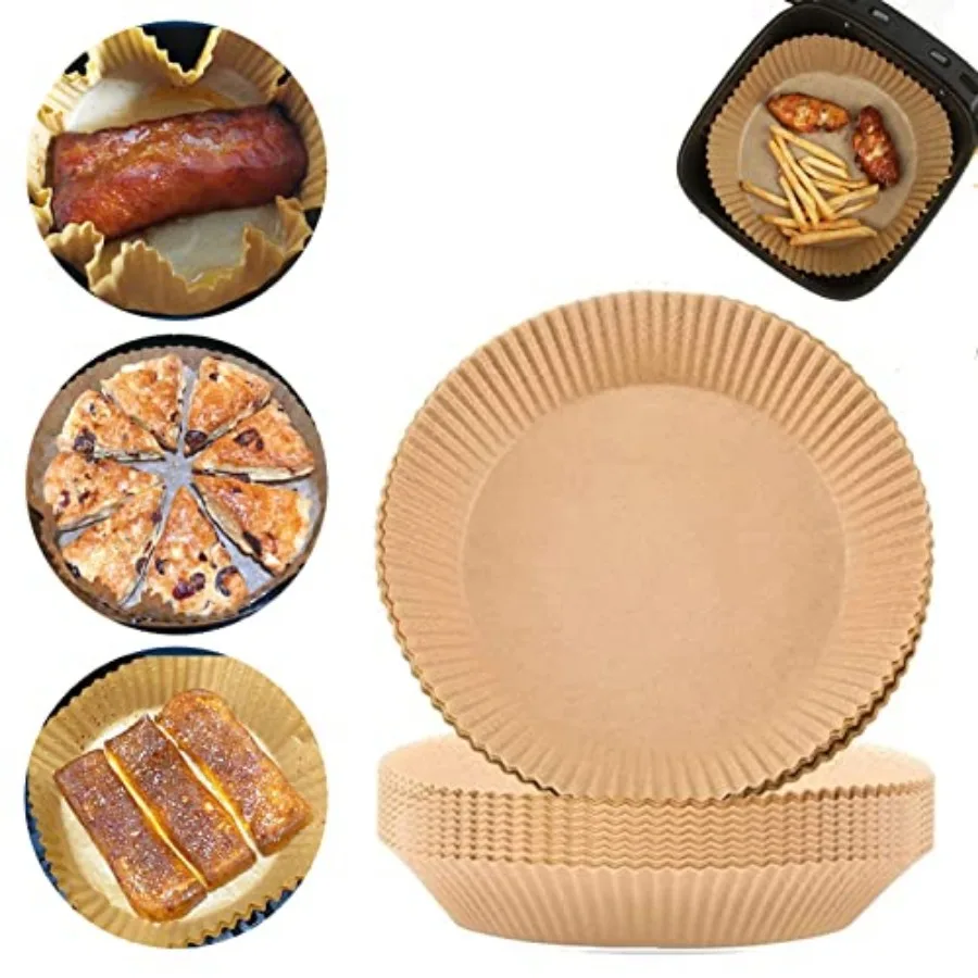 

Air Fryer Disposable Paper Liner - 50PCS 7.9In Round Non-Stick Insert Parchment Paper Liners, Oil-proof, Water-proof Cooking Ba