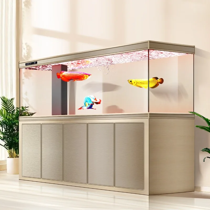 

Nordic Large Aquarium Fish Tank Modern Style Customizable Ultra - Clear Glass Fish Tank Ornamental Fish Home Furniture FYAQ