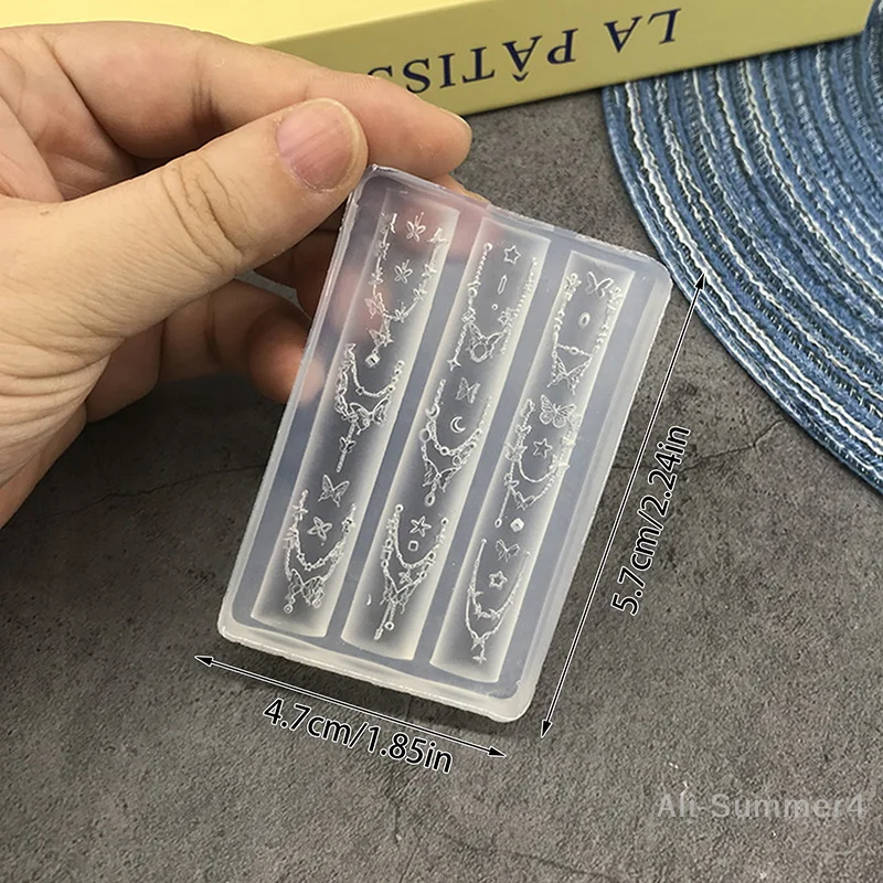 Forma silikonowa 3D do zdobienia paznokci, wzór kokardki, koralików, łańcuszka, wstążki, do samodzielnego tworzenia ozdób i wzorów na paznokcie.