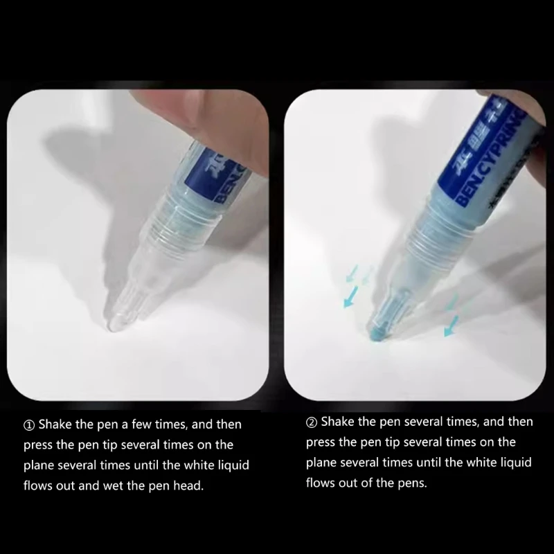 0.7mm/0.3mm Masking Fluid Marker Mark Pen Type Air Masking Liquid Putih/Biru Lem Menutupi Perlengkapan Seni Cair