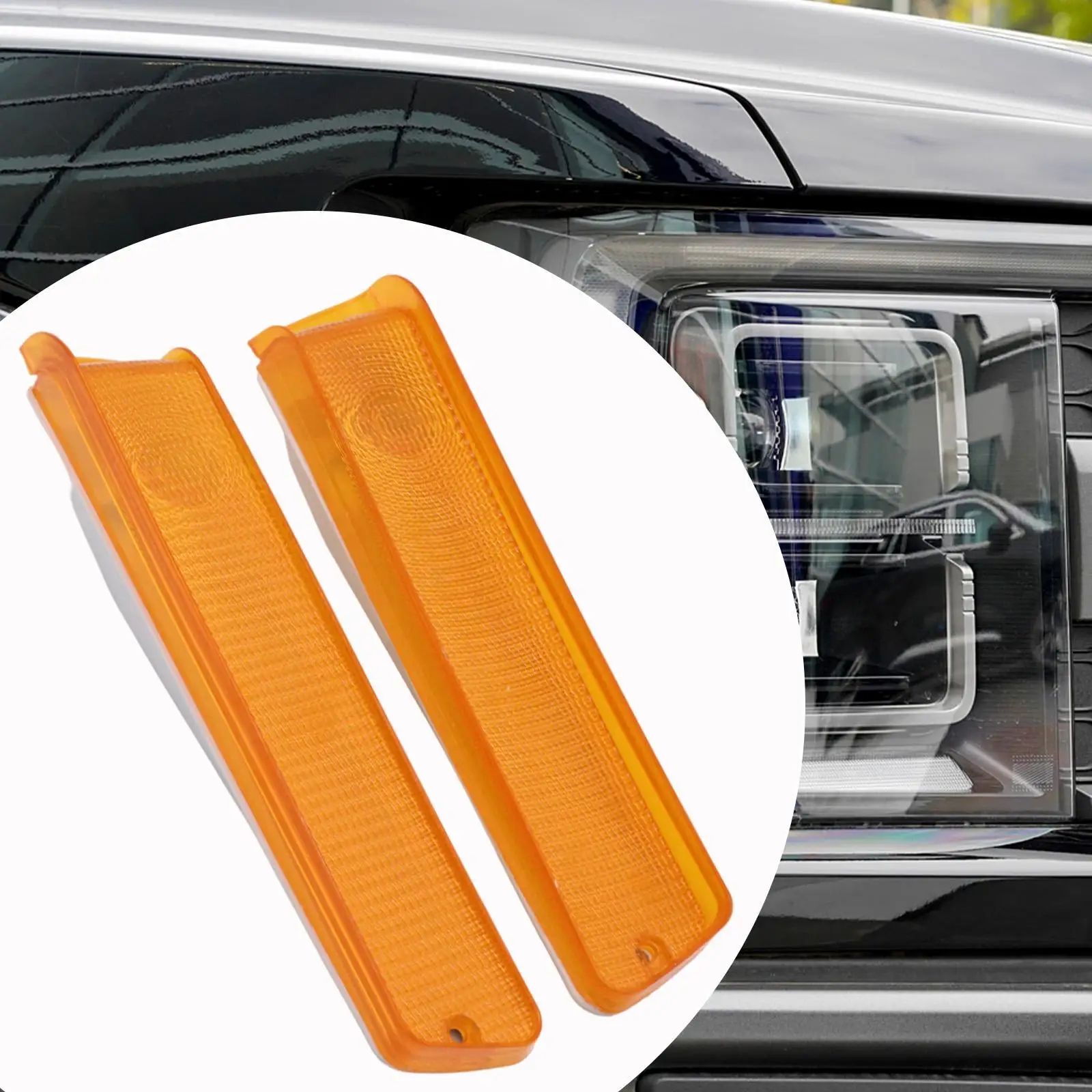 

Легко устанавливаемая пара передних указателей поворота грузовика, желтый пластик для Ford F150 73-79 Bronco 78 79