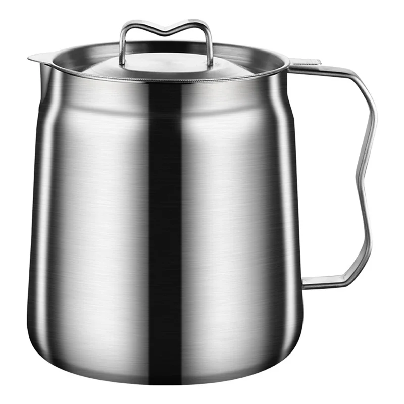 

ZZ-2L Stainless Steel Oil Filter Pot Lard Strainer Tank Container Jug High Capacity Storage Can Kitchen Household Tools Durable