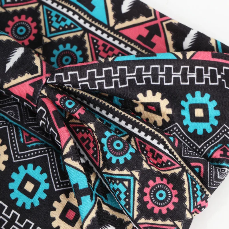 Cotton Stretch Headband African Pattern Print Twist Style Elastic Hair Band Wide Hairbands Bandana Turban Knot Headwrap DIY