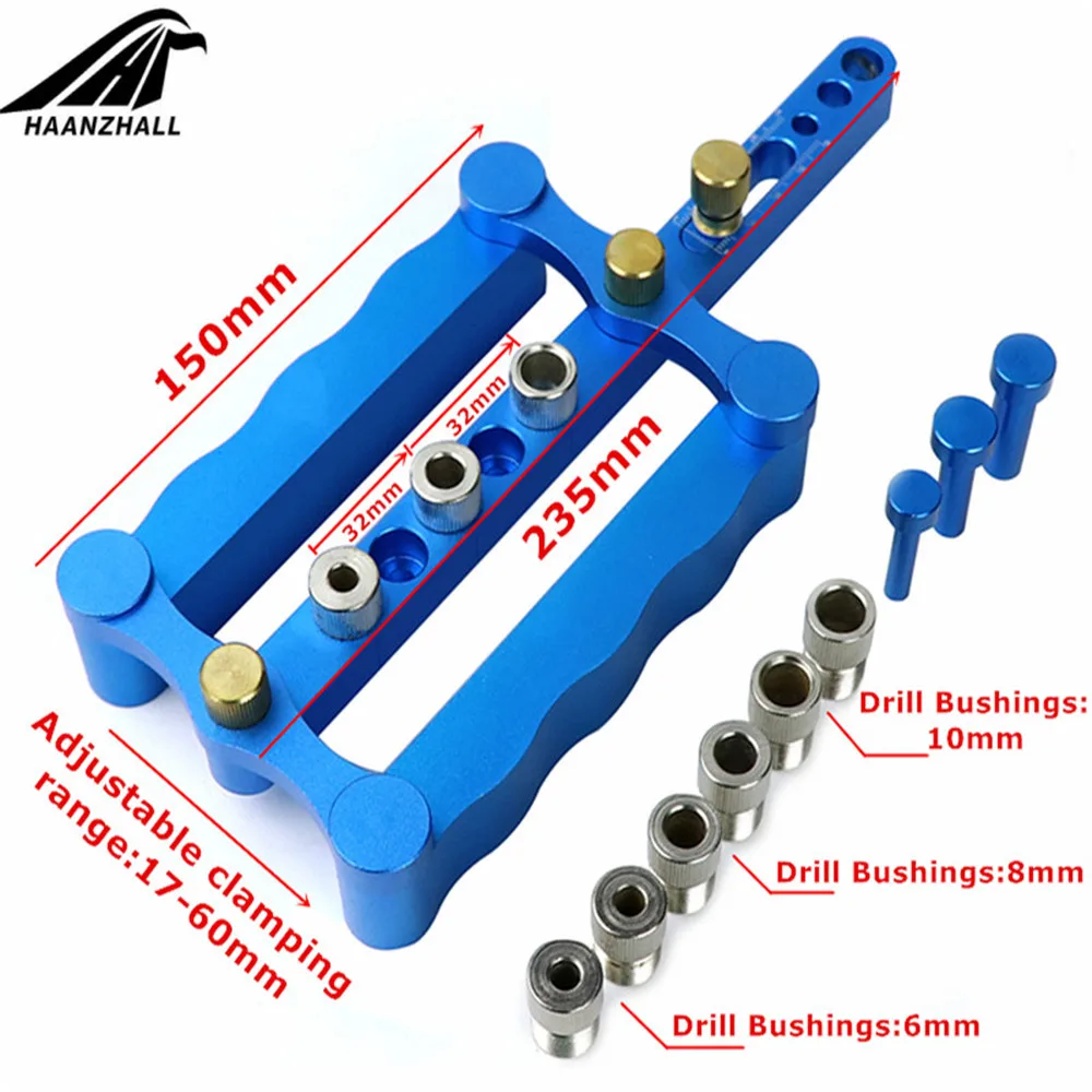 Self-centering Woodworking Doweling Jig Kit 6/8/10mm Drill Guide Wood Dowel Puncher Locator For Household Carpentry Tools