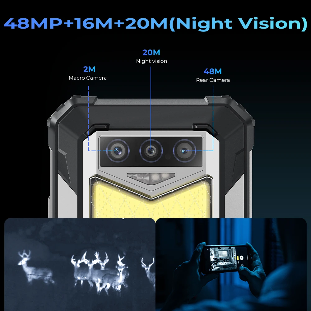 Oukitel WP26 Rugged Smartphone 10000mAh, 8+8GB RAM 256GB ROM, Mobile Phone Android MTK P90 48MP+20MP Night Camera cellphone