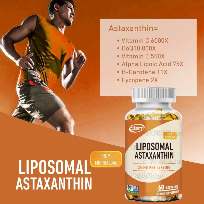 Liposomal Astaxanthin - รองรับสุขภาพดวงตา, โรคหัวใจและหลอดเลือด, ข้อต่อและผิวหนังเช่นกันภูมิคุ้มกันและเร่งการเผาผลาญ