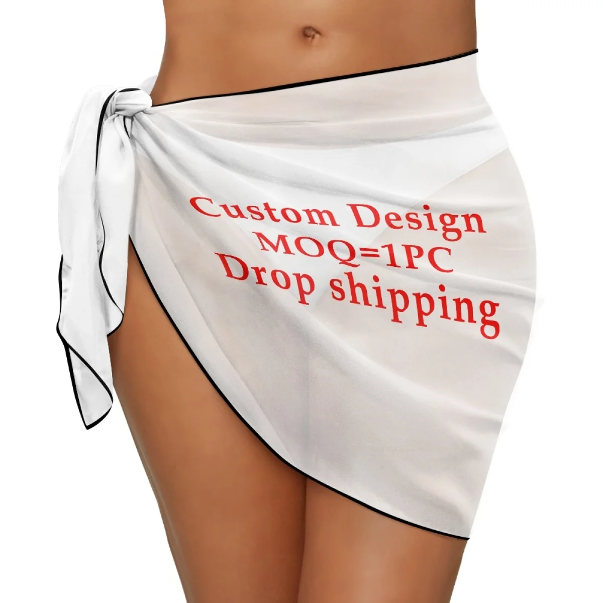 Estate Isole Polinesie Tribale Hawaiano Kalo Taro Foglie Rosso Stampa Chiffon Sarong Sciarpe Beachwear Donna Cover up per Bikini