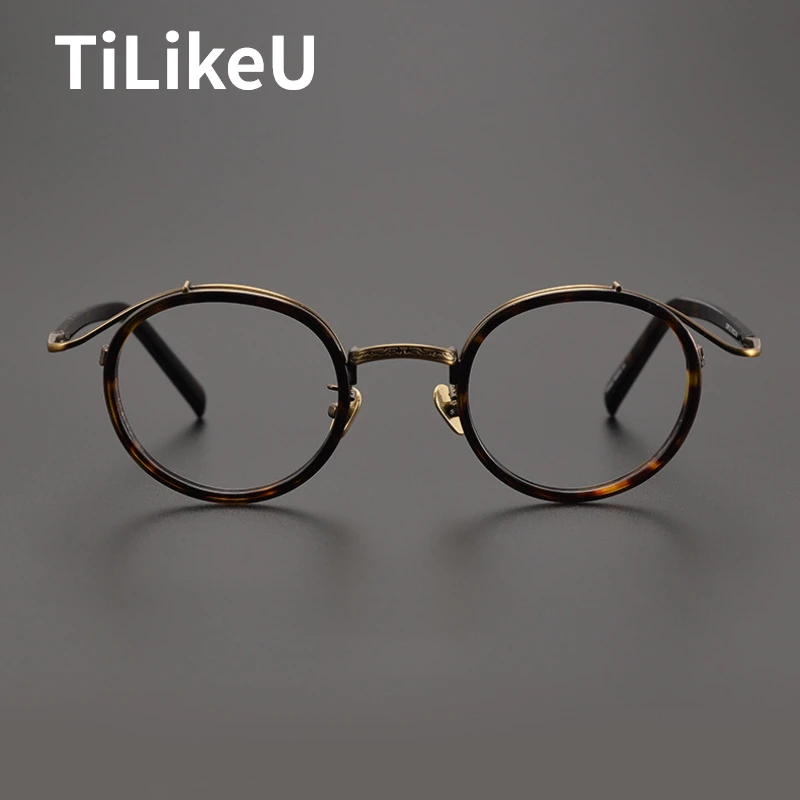 Japanese Board Titanium Round Eyeglass Frames Brand Hand Made Retro Glasses Men Women New Optical Prescription Eyeglasses Frames