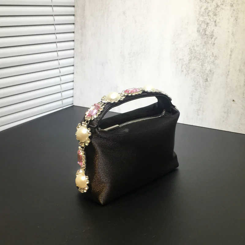 Bolso de mano con manchas de cristal para mujer, bolso de mano para fiesta, cena y noche, moda Ins