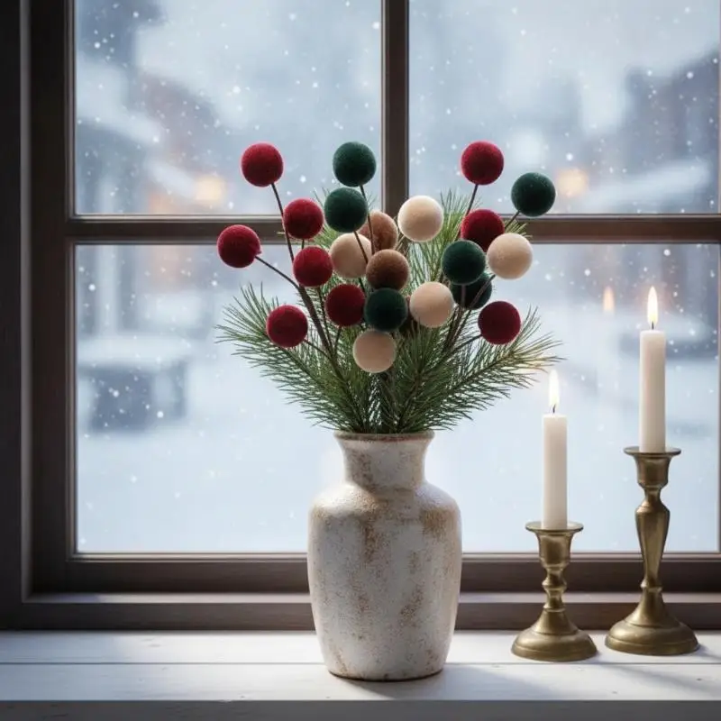 Christmas Tree Foam Ball Ornaments Plush Velvet Reusable Xmas Decor for Home New Year Party Kids Room Decoration