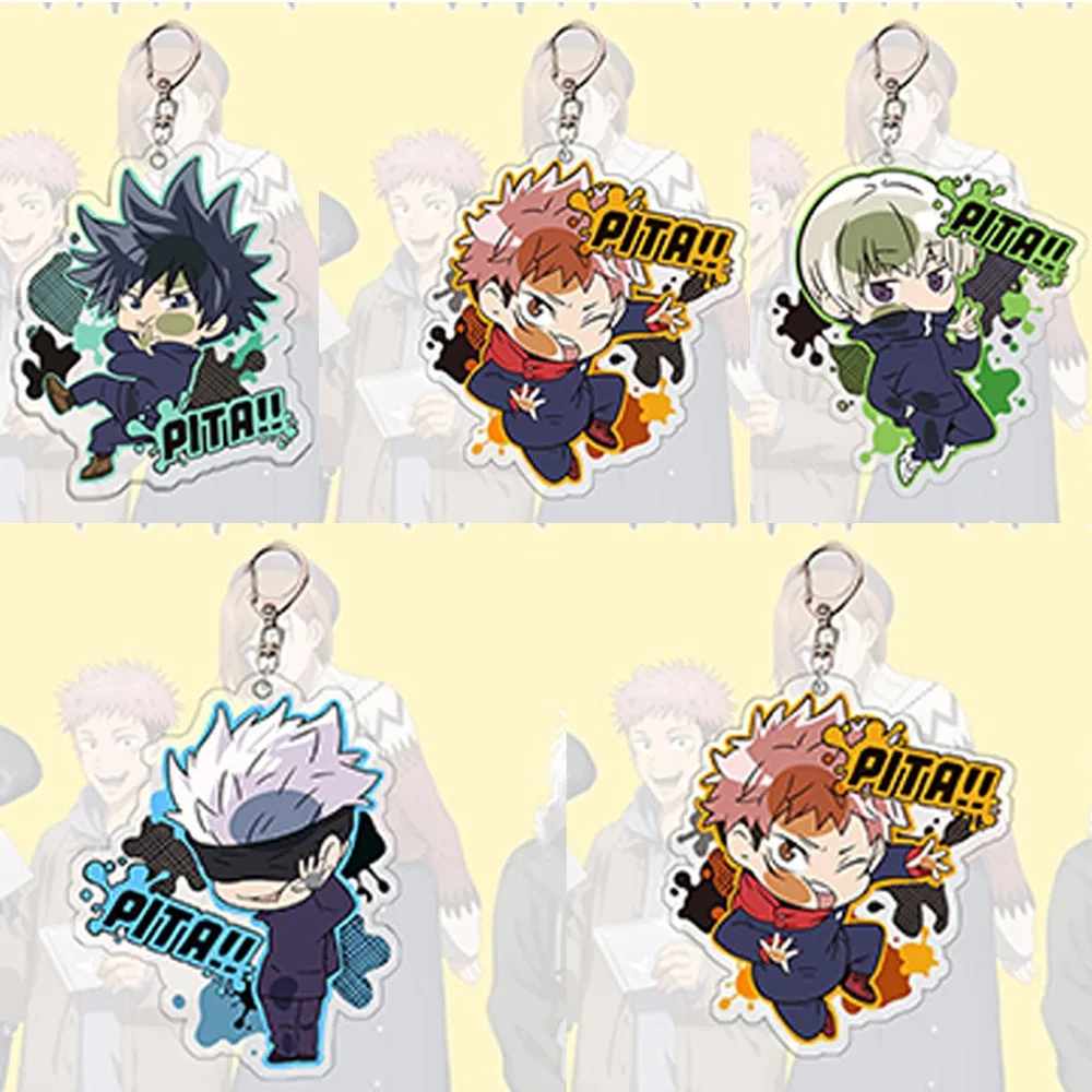 

For Anime JJK Itadori Yuji Fushiguro Megumi Gojo Satoru Inumaki Toge Acrylic KeyChain Cartoons Backpack Pendant Festival Gift