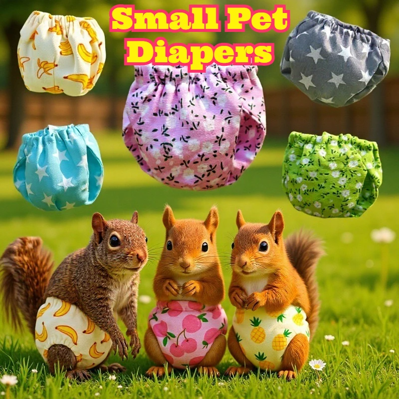 

Squirrel Diaper Washable Reusable Small Pet Urine Pad Absorbent Training Pants Chinchillas Hedgehogs Outgoing Travel Clean Care
