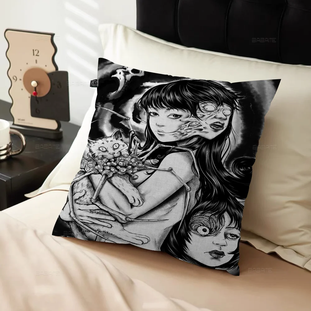 Junji Ito Horror Stitch Lucky Dragon Pillow Cover Sofa Cushion Cover Home Room Decoration Children Gift