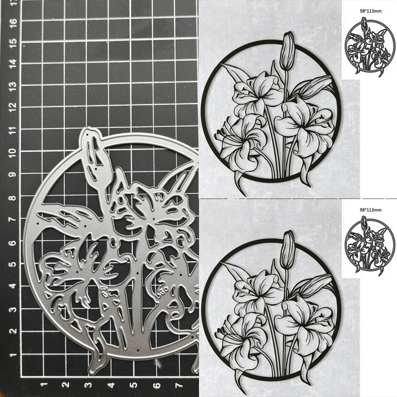 

Flowers Wreath Metal Cutting Dies for DIY Scrapbooking Album Paper Cards Decorative Crafts Embossing Die Cuts