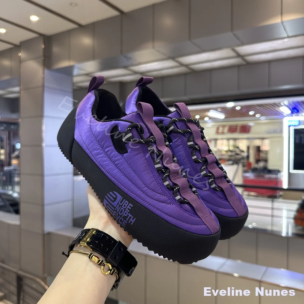 

Зимние теплые хлопковые ботинки на флисовой подкладке для мужчин, разноцветные, на платформе, без шнурков, повседневные кроссовки, модные нескользящие хлопковые ботинки 2026 года