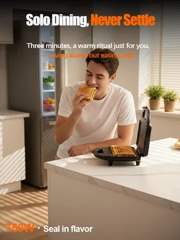 Sandwich Maker Sonifer SF-6173 750W Non Stick Panini Press Electric Grill Breakfast Machine Space Saving Kitchen Appliance - Image 4