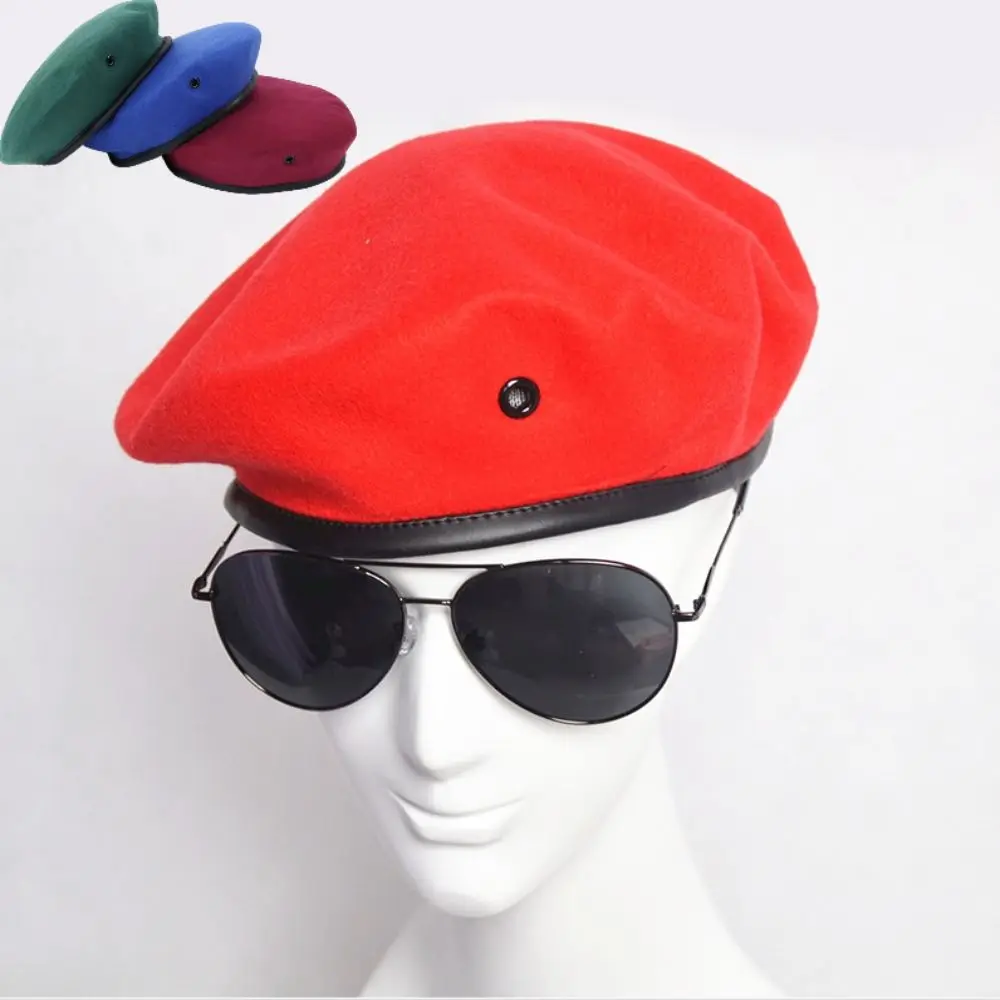 Unisex Adjustable Berets Hat Autumn and Winter Solid Color Uniform Cap Adult For Cosplay Painter Cap Stage Performance