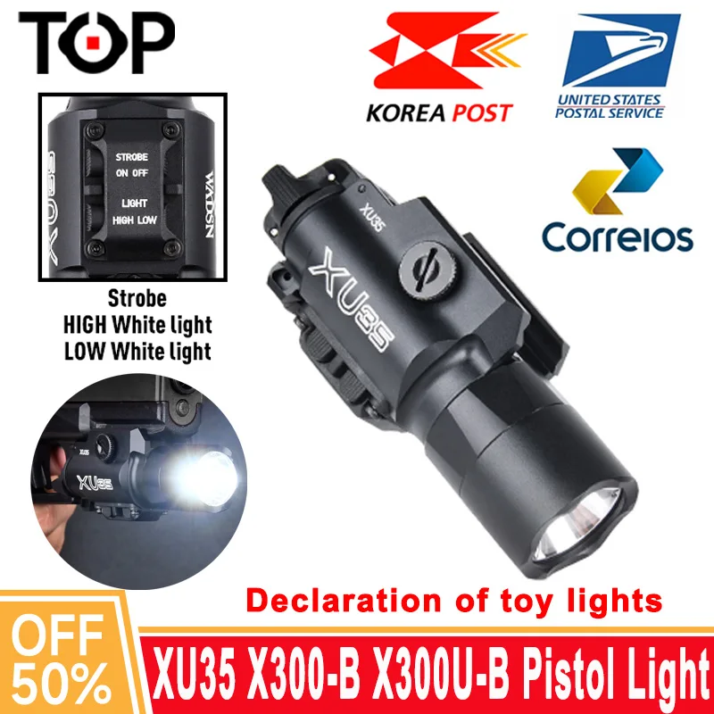 

USPS WADSN XU35 X300-B X300U-B Series Flashlight Metal Tactica Ultra Weapon Hunting Scout Light South Korea Brazil Fast shipping