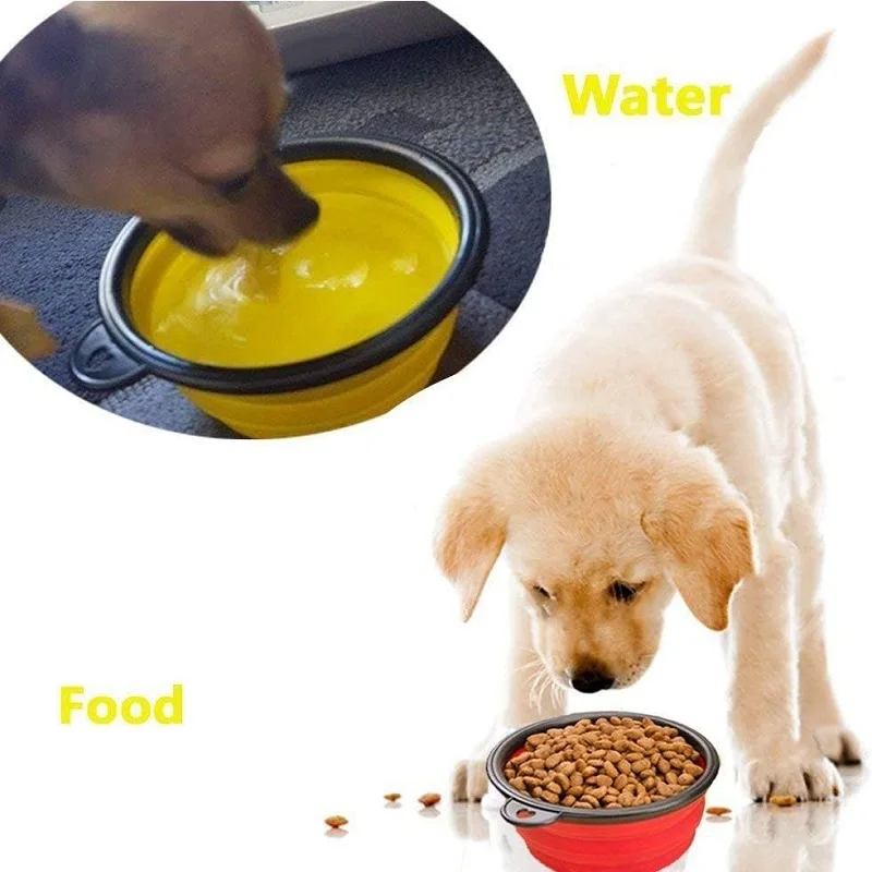 Faltbare Silikon-Schüssel für Haustiere Zusammenklappbare Hundefutterschüssel Große Outdoor-Reiseschüssel für Haustiere Tragbarer Welpen-Futterbehälter – Detail 8