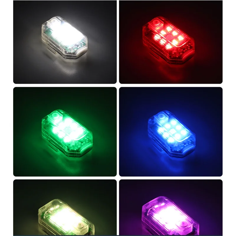 

AM-Strobe Light Мотоциклетная светодиодная вспышка Предупреждающая лампа предотвращения столкновений Автомобильный велосипед Водонепроницаемый беспроводной пульт дистанционного управления, 6 шт. Прочный