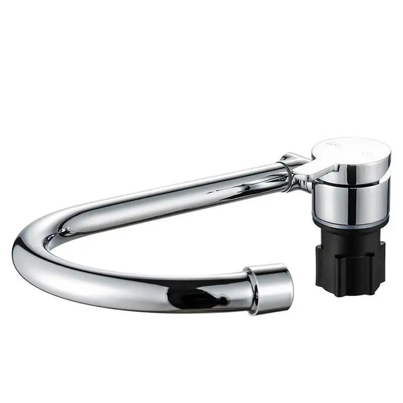 Grifo de agua plegable para autocaravanas, grifería de fregadero de cocina de construcción de latón, cromado, pulido, a prueba de óxido