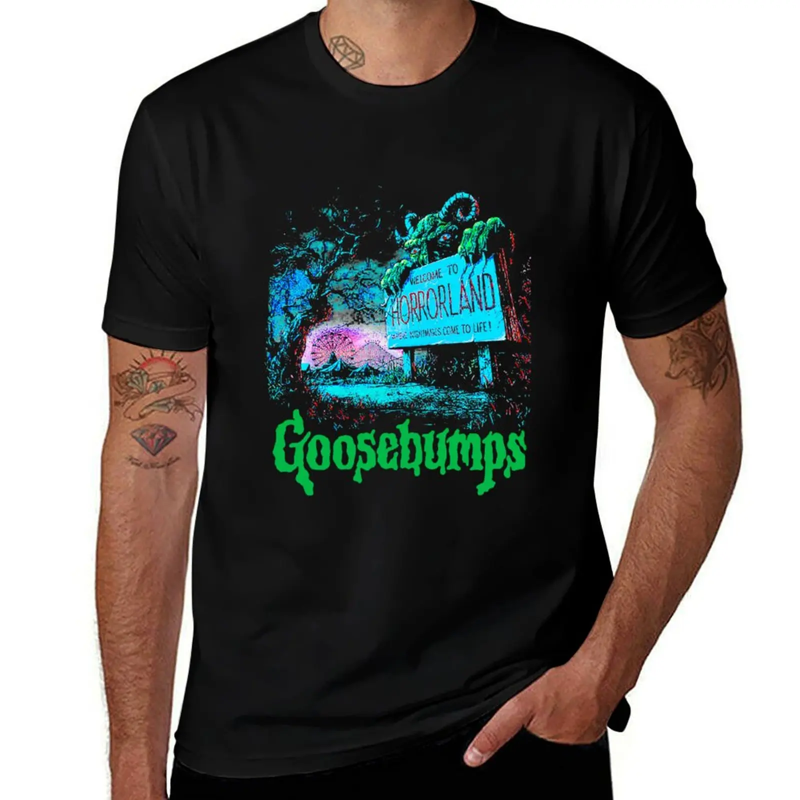 Goosebumps Horrorland T-Shirt Basic Crew Neck Short Sleeve Top T-Shirt
