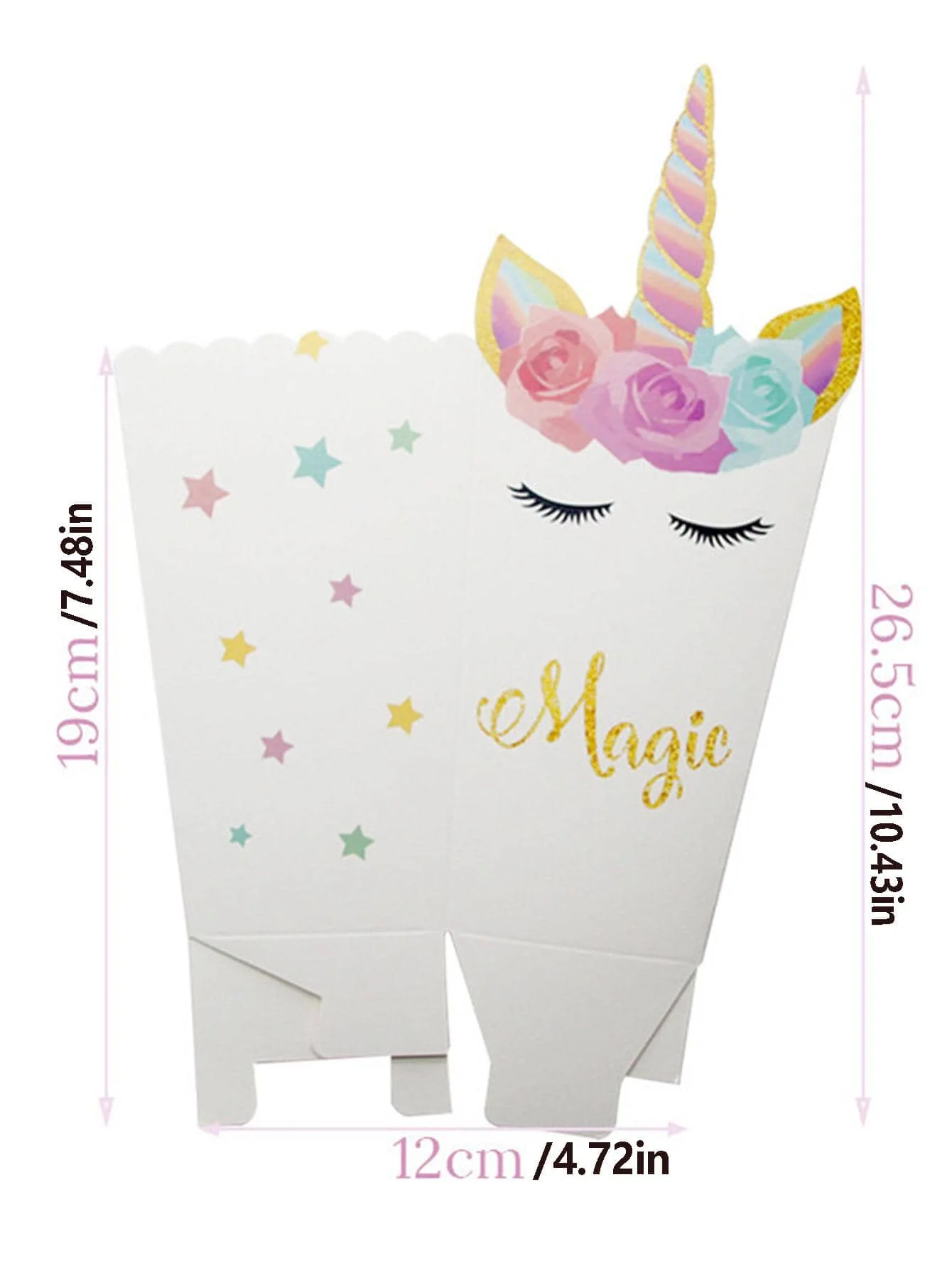 6 Stück Einhorn-Popcornboxen, Niedliche Magische Leckerei-Boxen für Mädchen, Einhorn-Themen-Geburtstagsparty Snack-Dekorationen – Detail 3