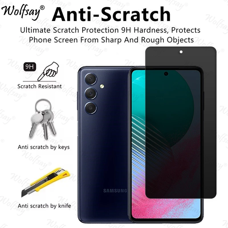 Anti-Spy Tempered Glass For Samsung Galaxy M54 Privacy Screen Protector For Samsung M54 5G Full Glue Glass For Samsung M54 Glass