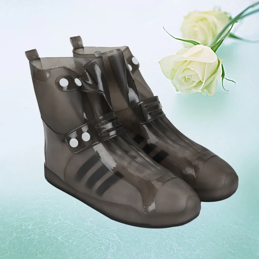 

Foldable Black Rain Boot Covers Waterproof Reusable Washable Overshoes Shoe Covers Outdoor Travel for Women Men Size 36-37