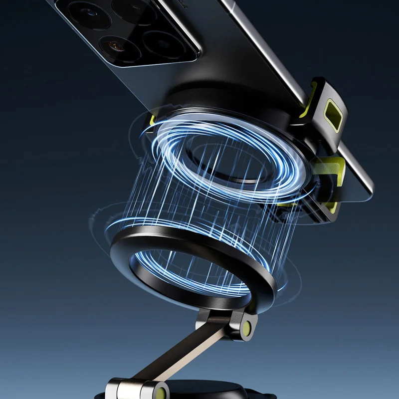 Magnetic Phone Holder Vacuum Suction Base 360° Rotatable Stand for All Smartphones Compatible with iPhone Android Mobile Devices