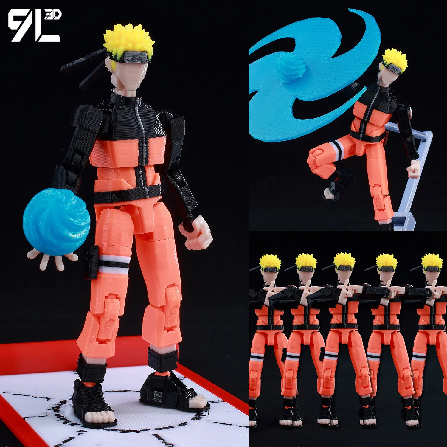 9L3D Printed Multi-Jointed Articulated Figure Dummy13 Lucky 13