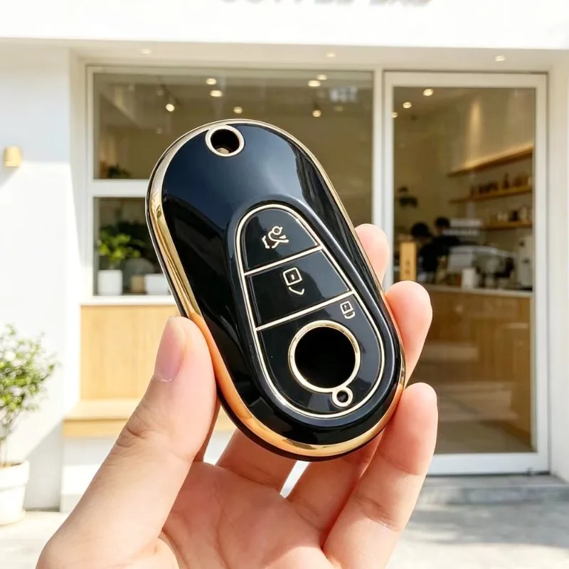 TPU Car Smart Key Case Cover for Mercedes Benz W206 W214 W223 S350 S400 S450 E300 C E S Class GLC CLE EQE Keychain Auto Fob