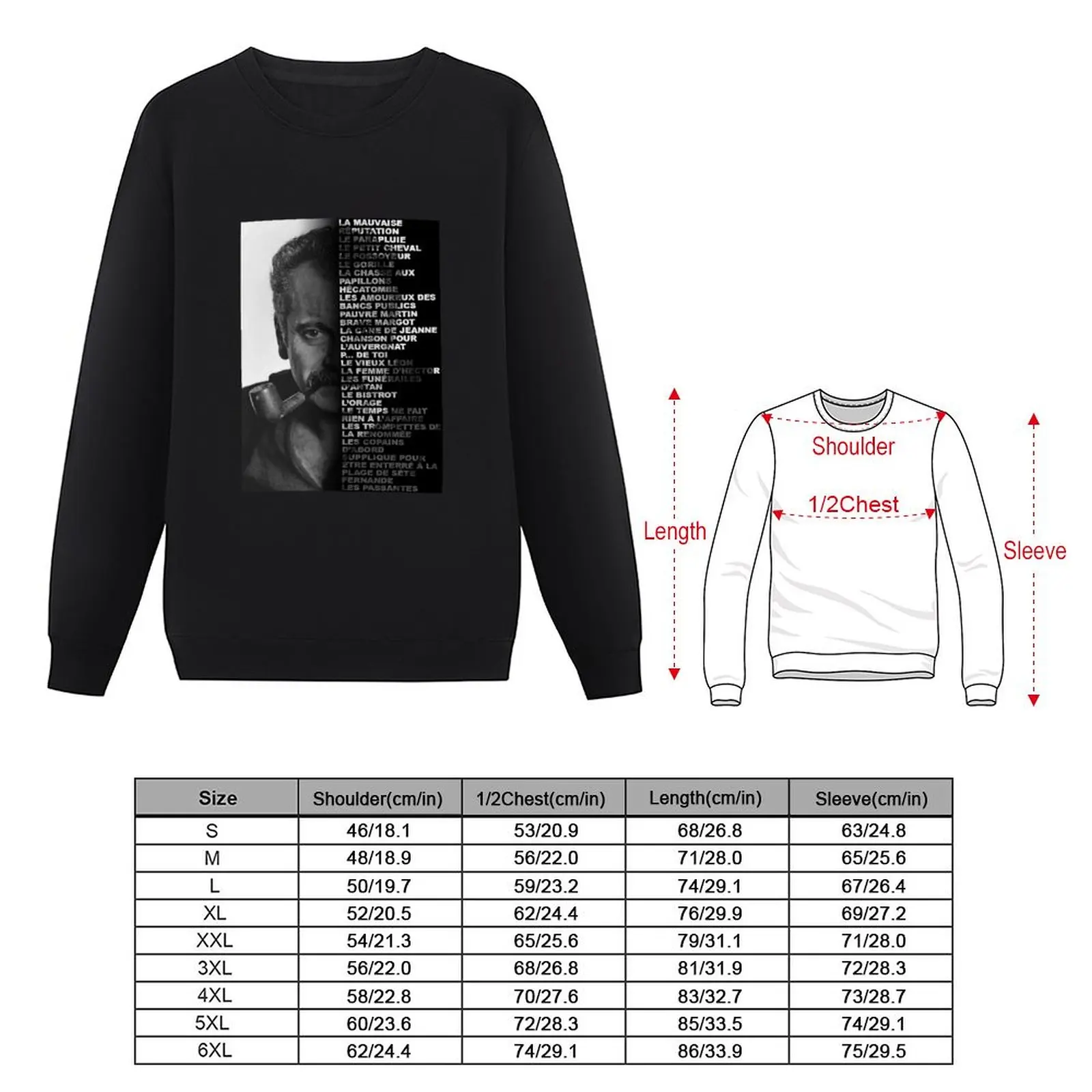 Songs by Georges Brassens Pullover Hoodie streetwear men men clothing autumn jacket men mens clothes graphic sweatshirts