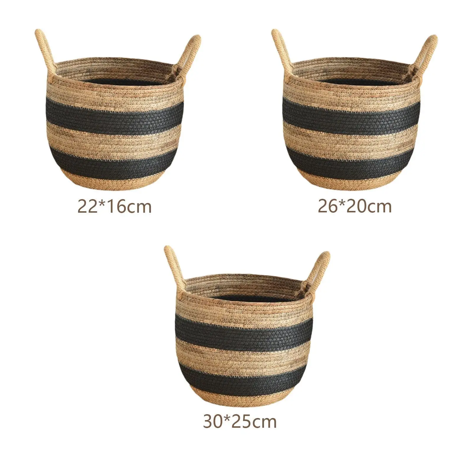 Woven Plant Basket Storage Basket Shopping Basket Sundries Organizer Home Decoration Grass Weaving Basket for Garden Indoor