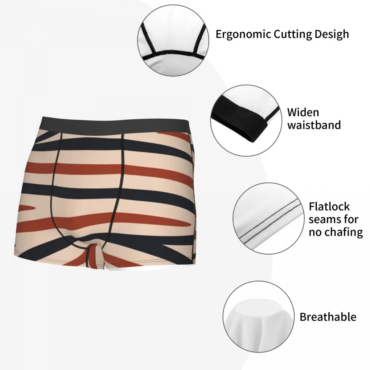 Cuecas boxer shorts zebra animal impressão terracota e calcinha marinha masculino respirável roupa interior para homme homem namorado presente