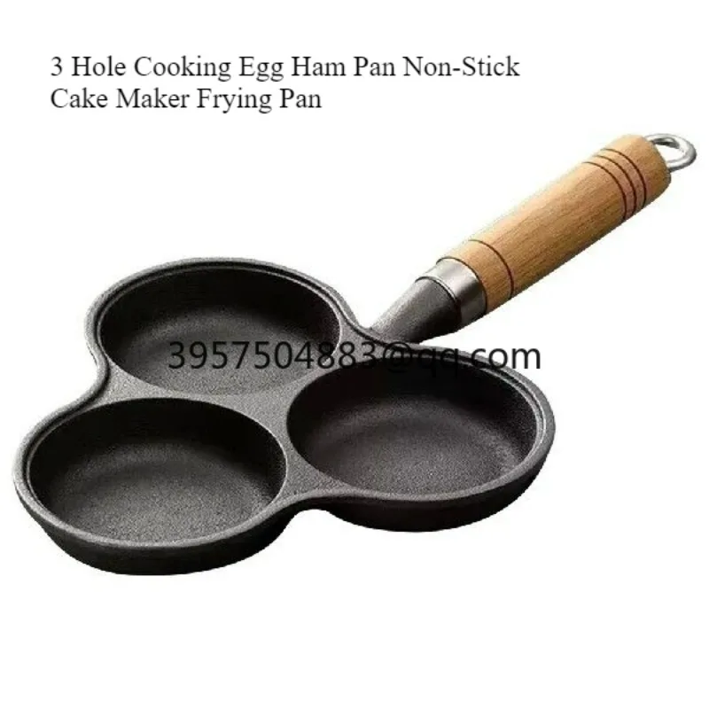 

3 Hole Cooking Egg Ham Pan Non-Stick Cake Maker Frying Pan