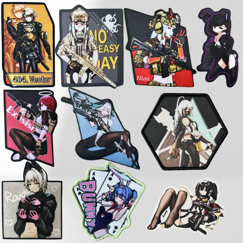 

Tactical Beauty Patch on Clothes Morale Badge Printed Armband Hook Loop Military Anime Girl Patches Backpack Accessories Sticker