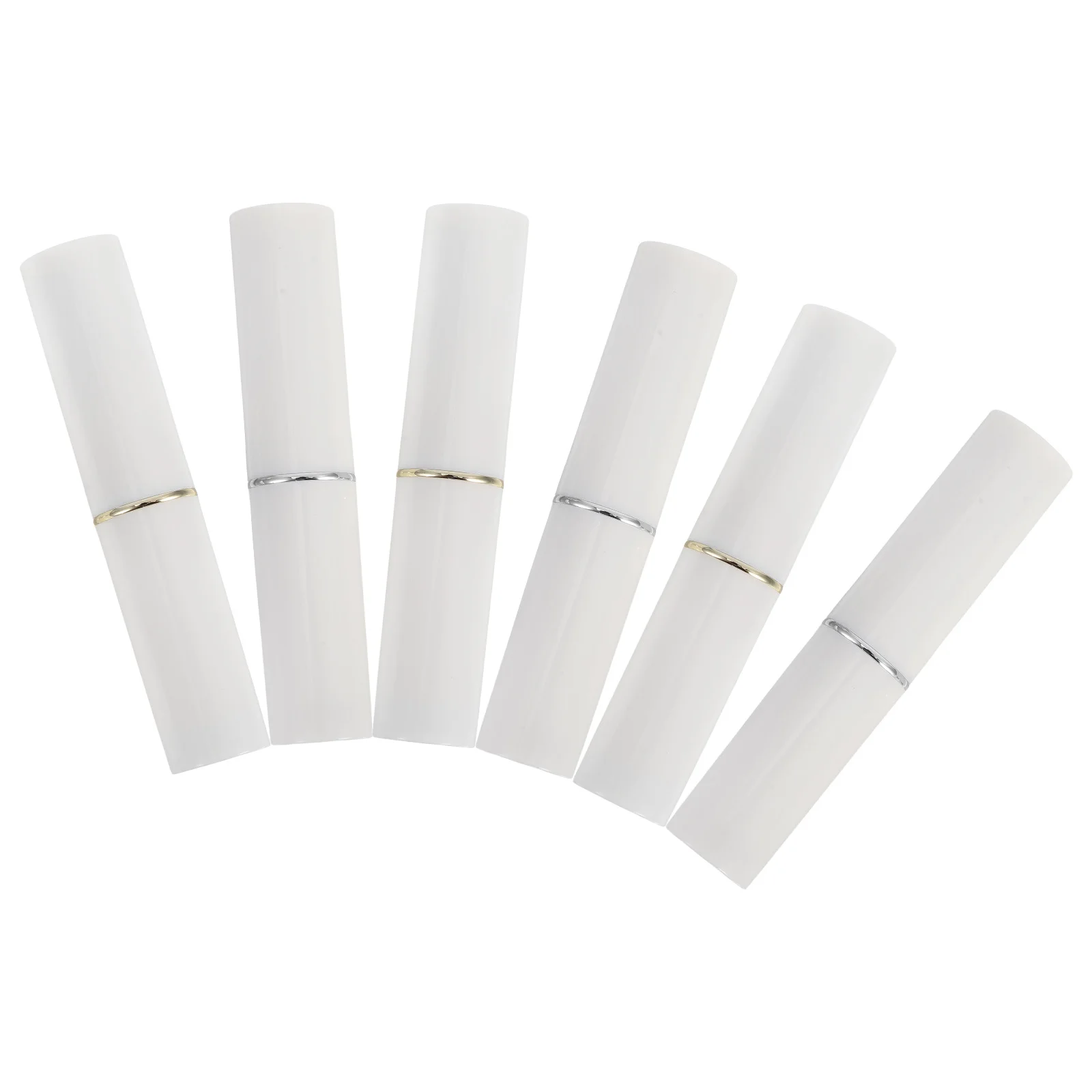 6 piezas 2. Tubos de bálsamo labial de plástico vacíos, contenedores de brillo de labios DIY, recargables para cosméticos hechos a mano, 3 dorados, 3 plateados