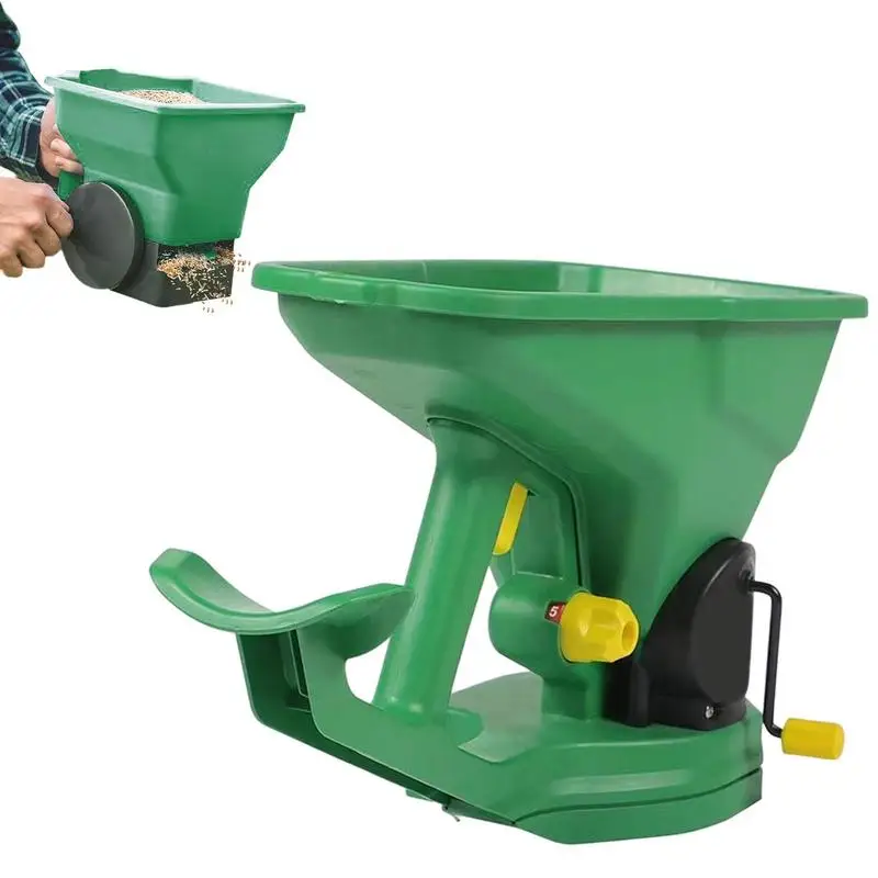 

Gardener Hand Held Seed Spreader 1.5L 5 Gear Energy Saving Portable Spreader For Gardens Lawns Small Farms Hand Powered Spreader