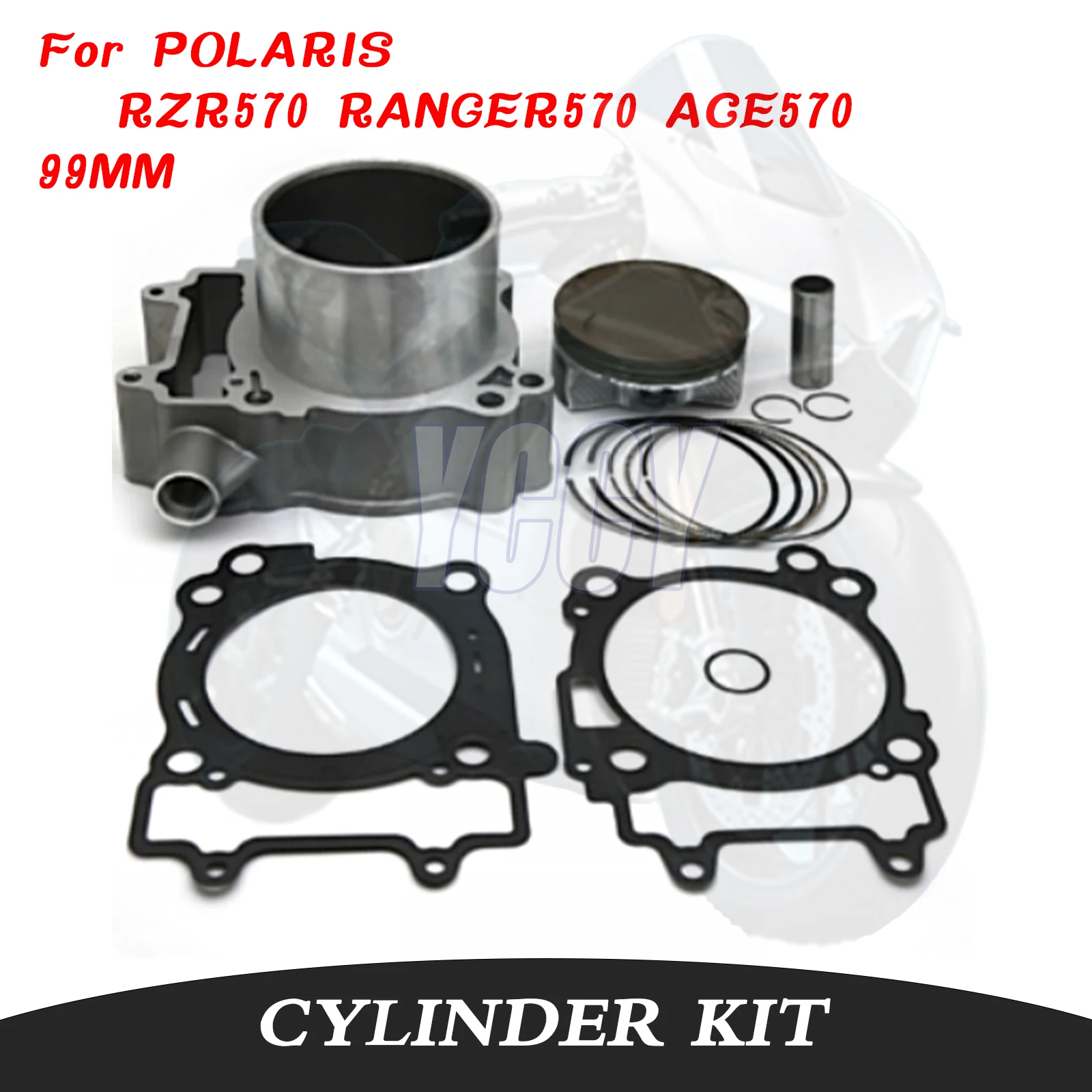 

99mm 570cc Motorcycle Cylinder Kit Piston Rings Gasket For POLARIS RZR570 RANGER 570 ACE570 2012-2017 810965 3022860 40105M09900
